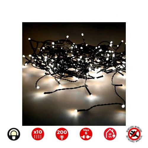Rideau lumineux easy-connect 2x2m 10 bandes de 200 led blanc chaud 30v (usage interieur-exterieur) edm total 3,2w