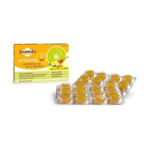 Juanola - Propolis Avec Hededra, Miel, Zinc Et Vitamine C 24 Pastilles (Citron - Miel) 