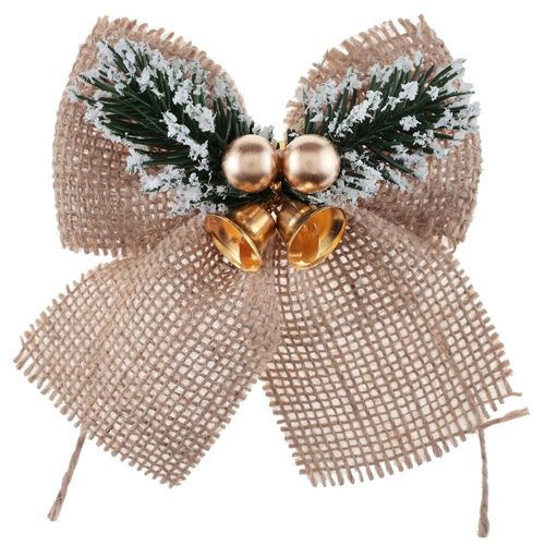 NUD JUTE BRANCHAGES GRELOTS 12X12X3.5CM OR