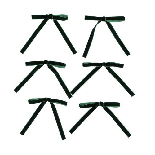 6 N?'UDS FINS RUBAN VELOURS 13X13CM VERT ANGLAIS