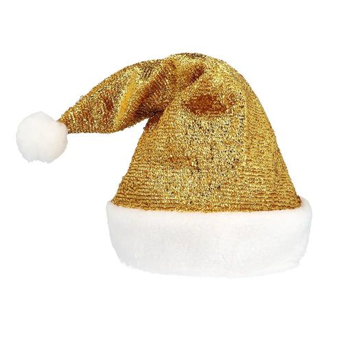 Bonnet Noël Éclat Scintillant Or Adulte