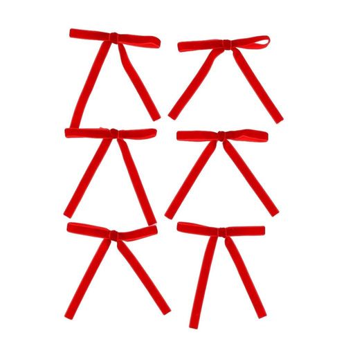 6 N?'UDS FINS RUBAN VELOURS 13X13CM ROUGE