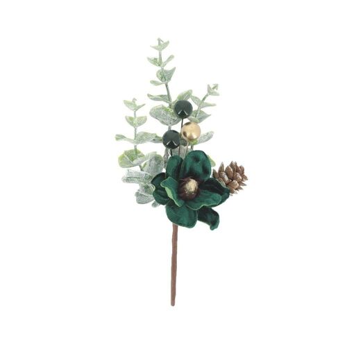 BRANCHE ÉLÉGANCE VELOURS 18CM VERT ANGLAIS OR
