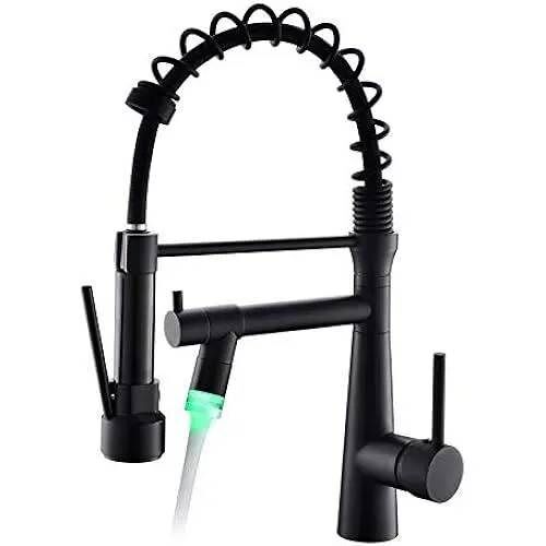 Robinet de cuisine - TIMACO - LED noir - Métal - Design à levier - Durable