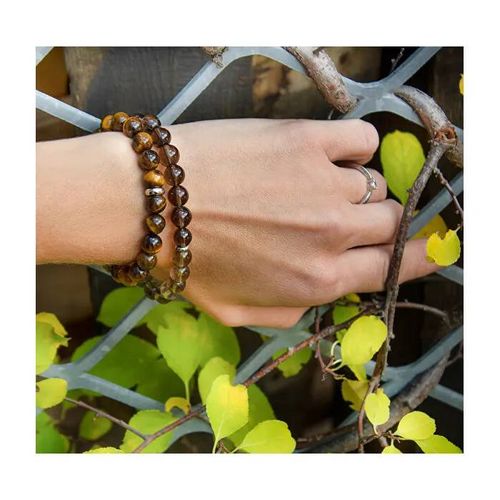 Bracelet Perlé Composé De Strass Et De Rondelles D'onyx Mink94 - Longueur : 17 Cm