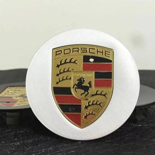 Bouchons De Roue - Porsche - 76 Mm - Gris - Abs - Lot De 4