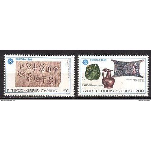 Chypre 1983 Paire Europa Oeuvres Du Genie Humain  Yvert N° 577-78 Neuf**