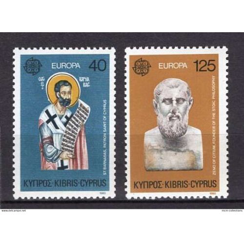 Chypre 1980 Paire Europa Personnages Celbres Neuf**  Yvert N° 515-16
