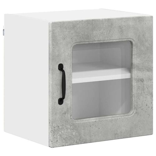 vidaXL Meuble mural de cuisine avec étagère Gris béton 40 x 31 x 40 cm