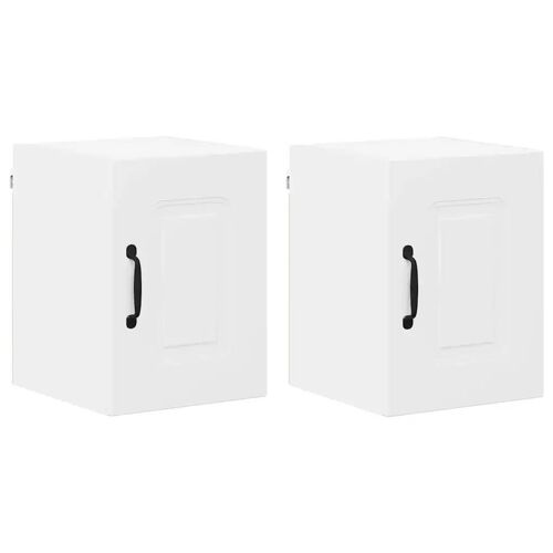 vidaXL Meuble mural de cuisine avec porte 2 pcs Blanc 30 x 31 x 40 cm