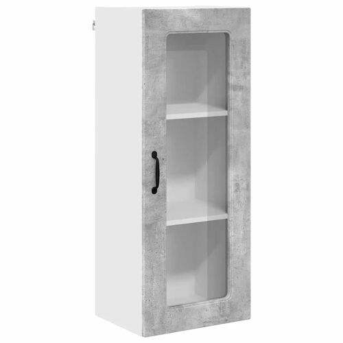 vidaXL Meuble mural de cuisine avec porte Gris béton 40 x 31 x 100 cm