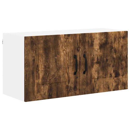 Vidaxl Meuble Mural De Cuisine Avec Étagère Chêne Fumé 80 X 31 X 40 Cm
