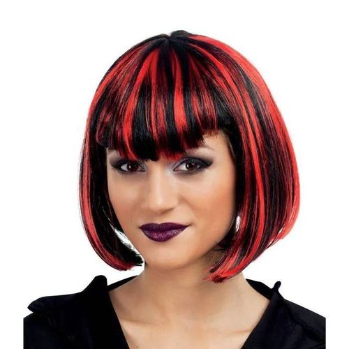 Perruque De Vampire Carré Femme - Ptit Clown - Rouge - Accessoire De Déguisement - Adulte