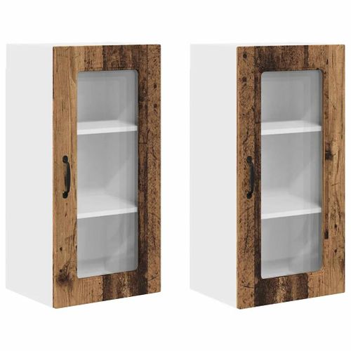 vidaXL Meuble mural de cuisine 2 pcs Bois Ancien 40 x 31 x 80 cm