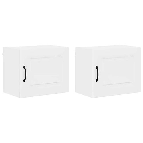 Vidaxl Meuble Mural De Cuisine 2 Pcs Blanc Brillant 50 X 31 X 40 Cm