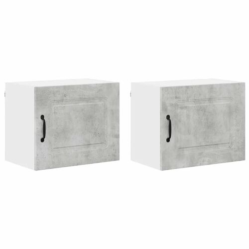 vidaXL Meuble mural de cuisine 2 pcs Gris béton 50 x 31 x 40 cm