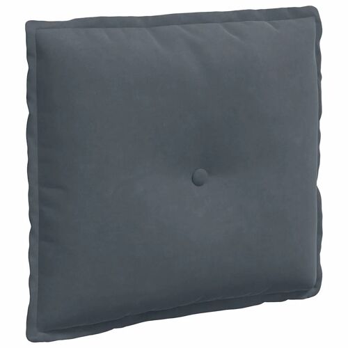 Vidaxl Coussin De Dos Gris Foncé 50 X 45 Cm Tissu En Velours Côtelé