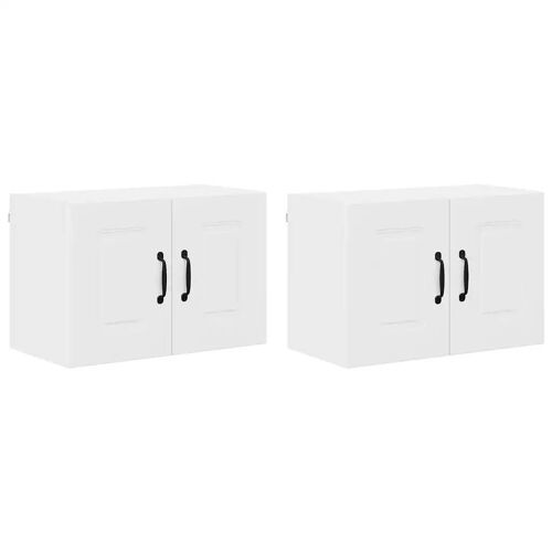 vidaXL Meuble mural de cuisine avec porte 2 pcs Blanc 60 x 31 x 40 cm