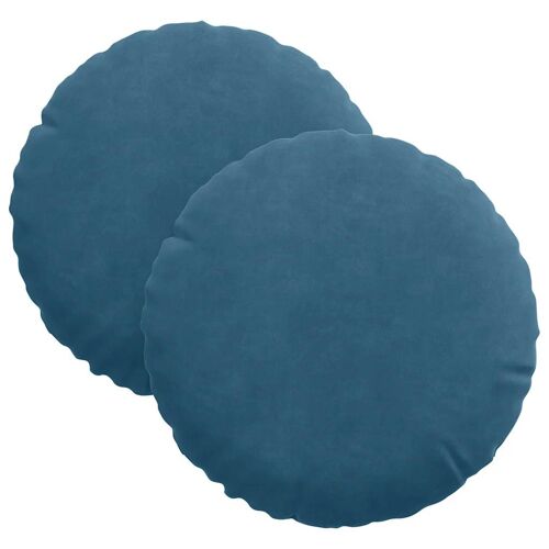 Vidaxl Coussins De Siège 2 Pcs Bleu Ø 40 X 13 Cm Velours