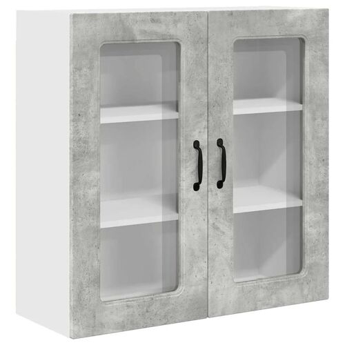 vidaXL Meuble mural de cuisine avec étagère Gris béton 80 x 31 x 80 cm