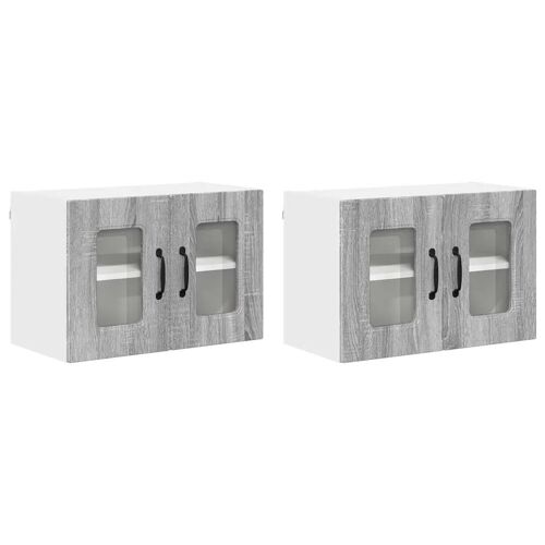vidaXL Meuble mural de cuisine 2 pcs Gris Sonoma 60 x 31 x 40 cm