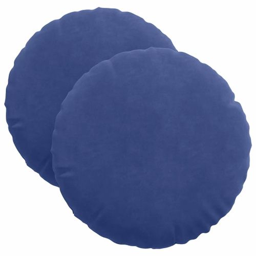 Vidaxl Coussins De Siège 2 Pcs Bleu Police Ø 40 X 13 Cm Velours