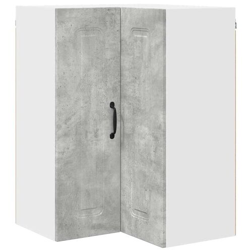 vidaXL Meuble mural de cuisine avec étagère Gris béton 57 x 57 x 80 cm