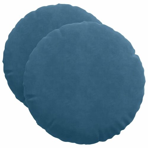 Vidaxl Coussins De Siège 2 Pcs Bleu Ø 40 X 13 Cm Velours
