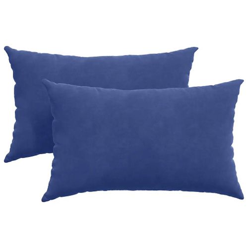 Vidaxl Coussins De Canapé 2 Pcs Bleu Police 50 X 30 Cm