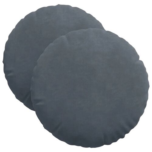 Vidaxl Coussins De Siège 2 Pcs Gris Foncé Ø 40 X 13 Cm Velours