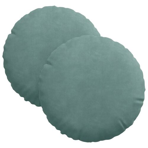 Vidaxl Coussins De Siège 2 Pcs Vert Mer Ø 40 X 13 Cm Velours