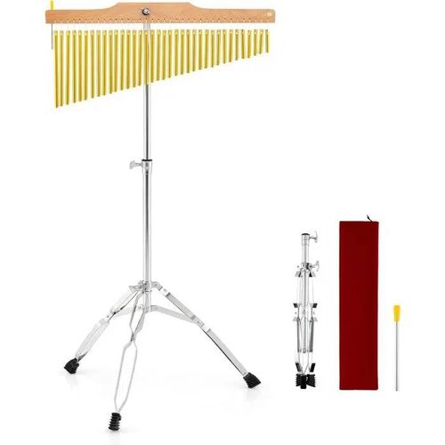 Kit Xylophone Glockenspiel 36 Notes Avec Trépied Pliable Réglable Costway-Instrument De Percussion-Maillet,Sac De Transport Inclus
