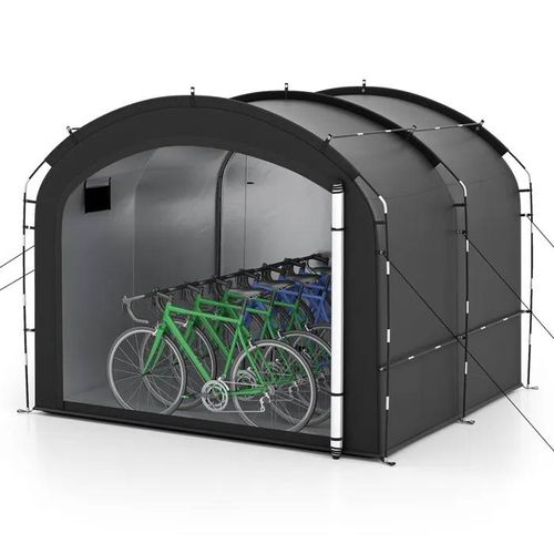 Abri De Rangement Pour Vélos Pour 7-8 Vélos 254x215x192cm Costway-Tissu Étanche-Portes Zippées Doubles,Sac Transport-Fibre De Verre