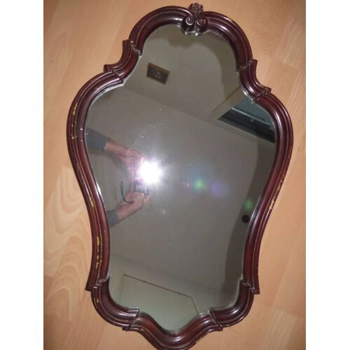Ancien Miroir Mural Moulure En Bois Rocaille Baroque