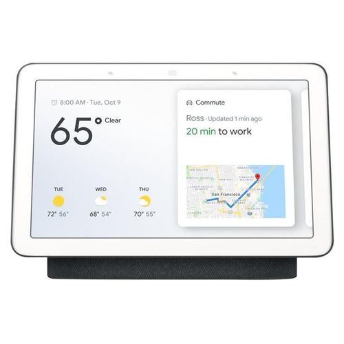 Google Nest Hub - Affichage intelligent - LCD de 7" - sans fil - IEEE 802.11b/g/n/ac, Bluetooth - Charbon