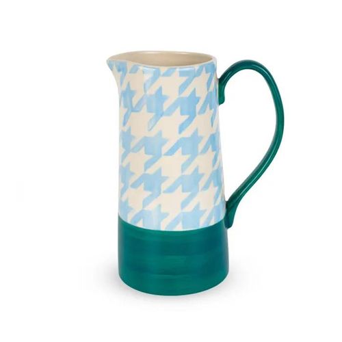 Caraffa In Stoneware 1,3l Azzurro Pied De Poule