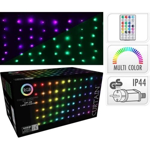 Tenda 240 Led, 600x60cm, Multicolore, Natale, Luci Di Natale