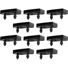 10x Embout Support Latte Simple 55x10mm à Clipser Plastique Noir Sommier Cadre