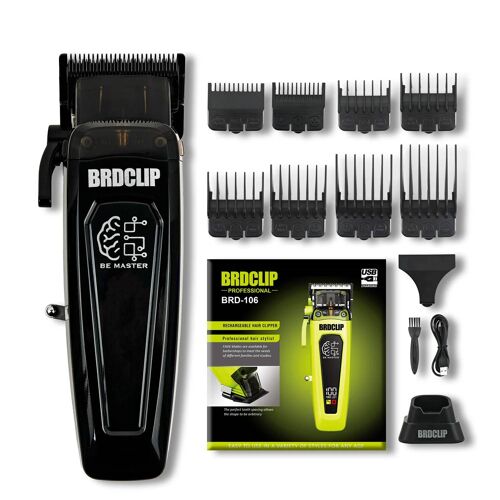 Brd-106 7500 Tr/Min Tondeuse À Cheveux Professionnelle Pour Hommes Avec Chargeur De Base Dlc Machine De Coupe De Cheveux Tondeuse À Cheveux Black 106