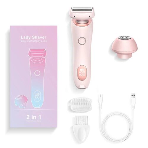 Rasoirs Électriques Étanches Pour Femmes,Tondeuse Bikini 2 En 1,Épilation Du Visage,Ati Elles,Jambes,Tondeuse Linge Pour Dames,Ipx7 Rose