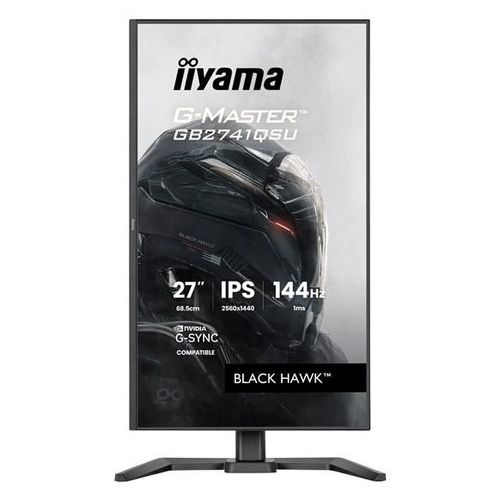 iiyama G-MASTER Black Hawk GB2741QSU-B1 - Écran LED - jeux - 27" - 2560 x 1440 @ 144 Hz - IPS - 350 cd/m² - 1500:1 - 1 ms - HDMI, DisplayPort - haut-parleurs - noir, mat