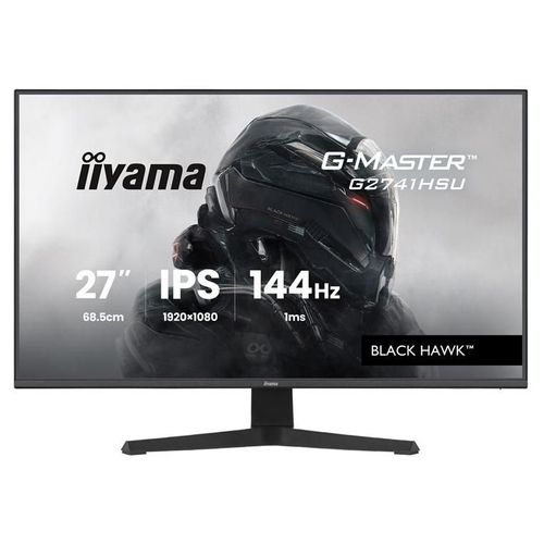 iiyama G-MASTER Black Hawk G2741HSU-B1 - Écran LED - jeux - 27" - 1920 x 1080 Full HD (1080p) @ 144 Hz - IPS - 350 cd/m² - 1500:1 - 1 ms - HDMI, DisplayPort - haut-parleurs - noir, mat