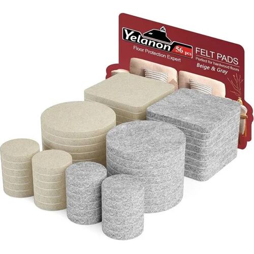 Coussins en feutre - YELANON - 56 pièces - Antirayure - Beige - Design élégant