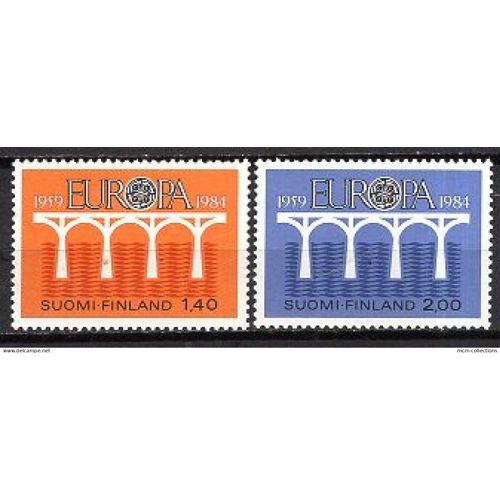 Finlande 1984 Paire Europa Le Pont De La Cooperation Yvert N° 908-09 Neuf**