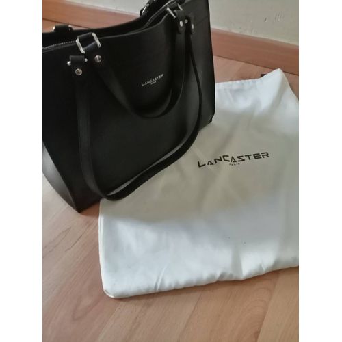 LANCASTER sac cabas grand format 41x32x15 (LxHxP) noir cuir de vachette