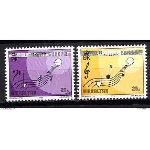 Gibraltar 1985 Paire Europa Annee Europeenne De La Musique  Yvert N° 495-96 Neuf**