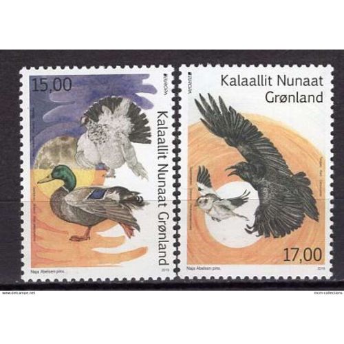 Groenland 2019 Paire Europa Les Oiseaux Neuf**Yvert N° 792-93