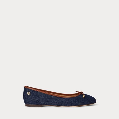 Chaussures Ballerines En Denim Et Cuir Jayna