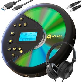 Pack KLIM Discover - Lecteur CD Portable - Noir-Or