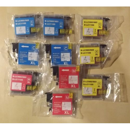 Lot 10 Cartouches Encre Compatibles Brother DCP 195C / LC980 / LC1100